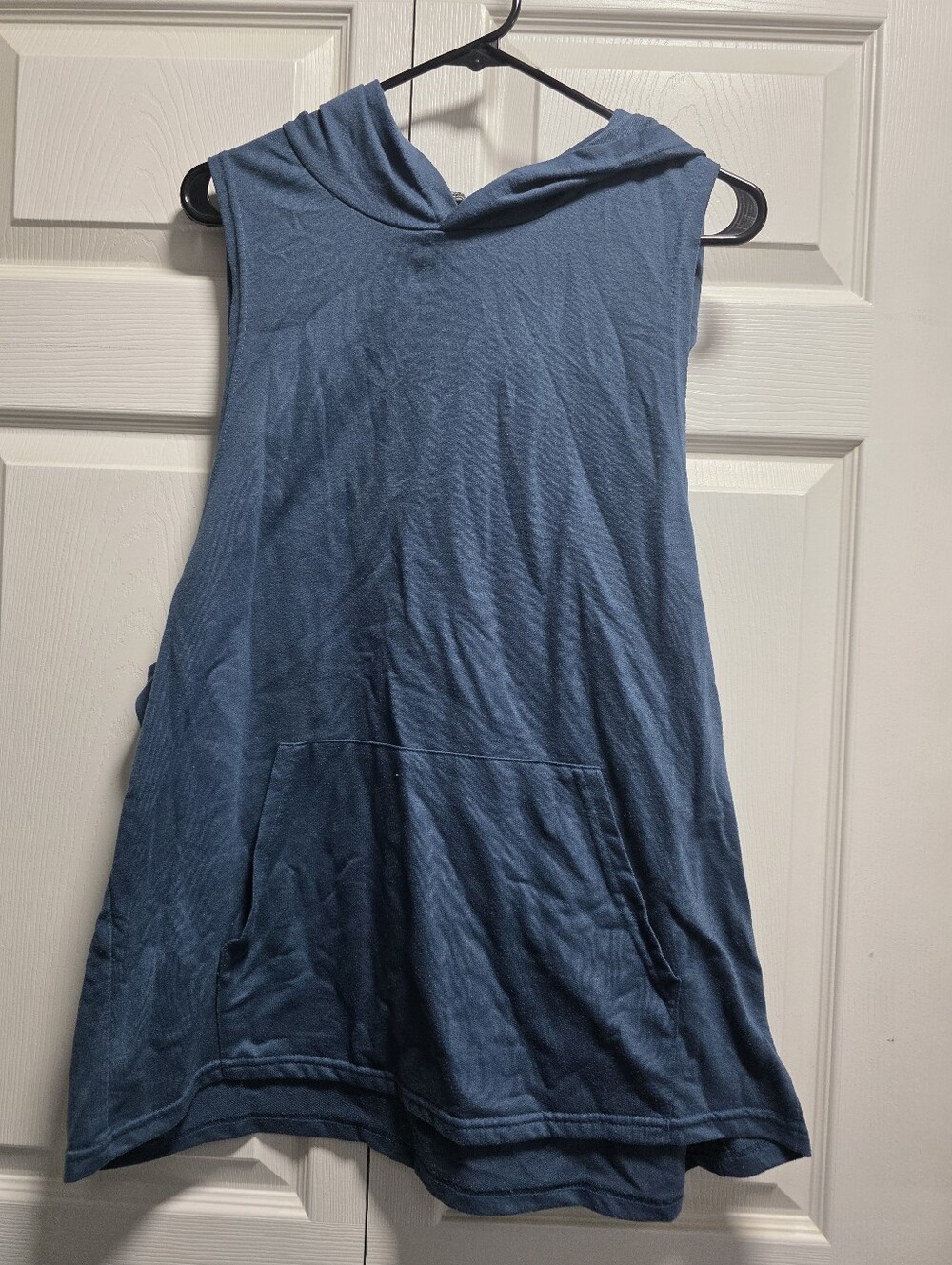 COOFANDY Men's Sleeveless Hooded Sweatshirt - Blue Heather, Size XXL